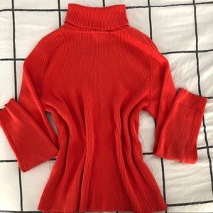 vintage red ribbed turtleneck
